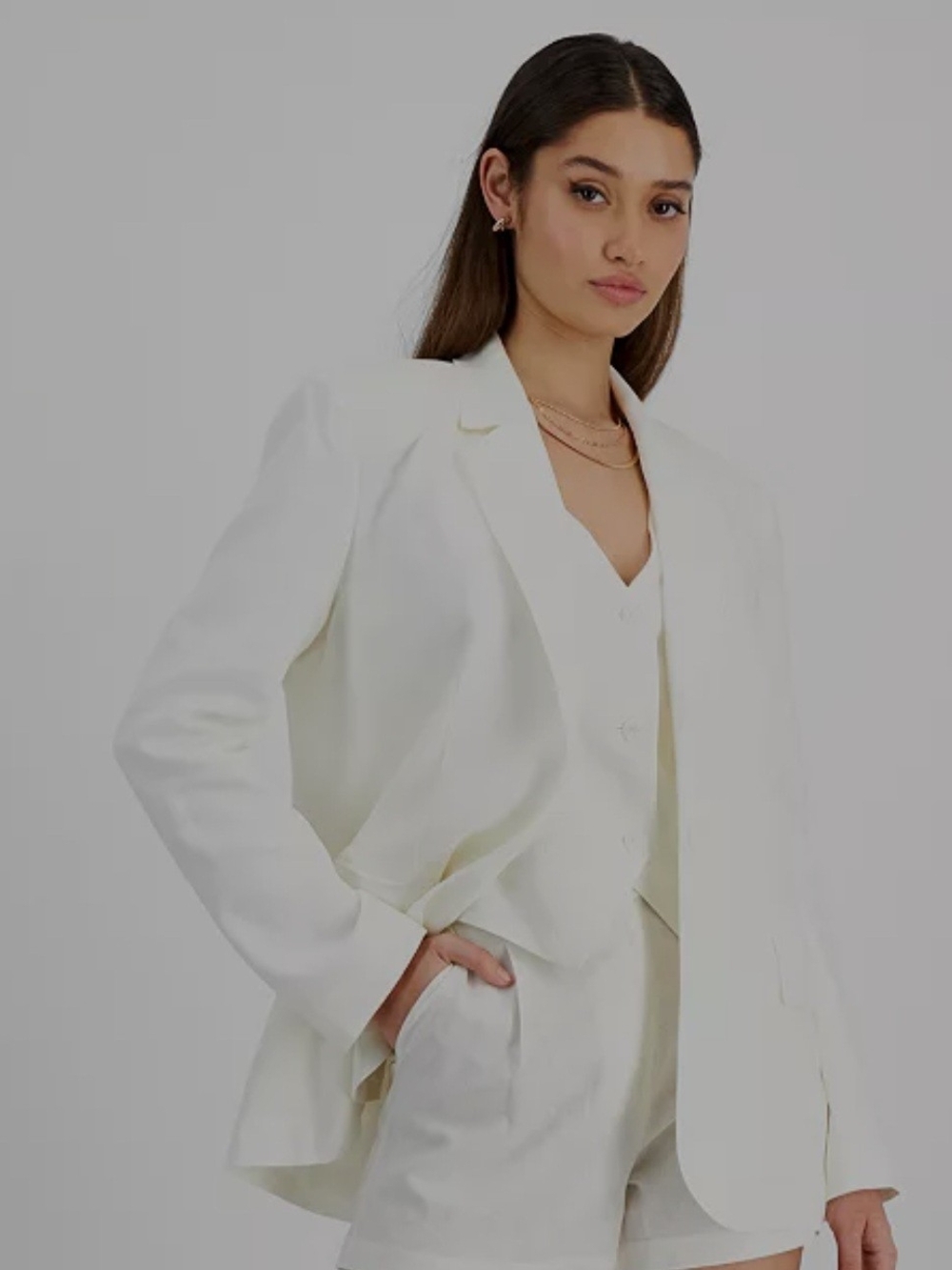 Steve Madden White Women's Tailored Blazer